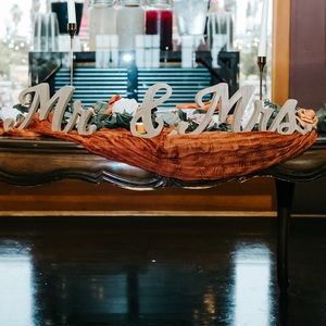 Wooden “Mr. & Mrs.” sign